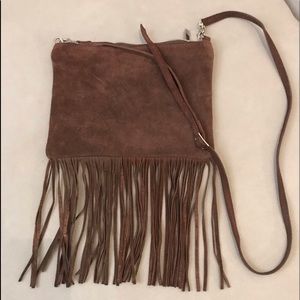 Brown suede purse